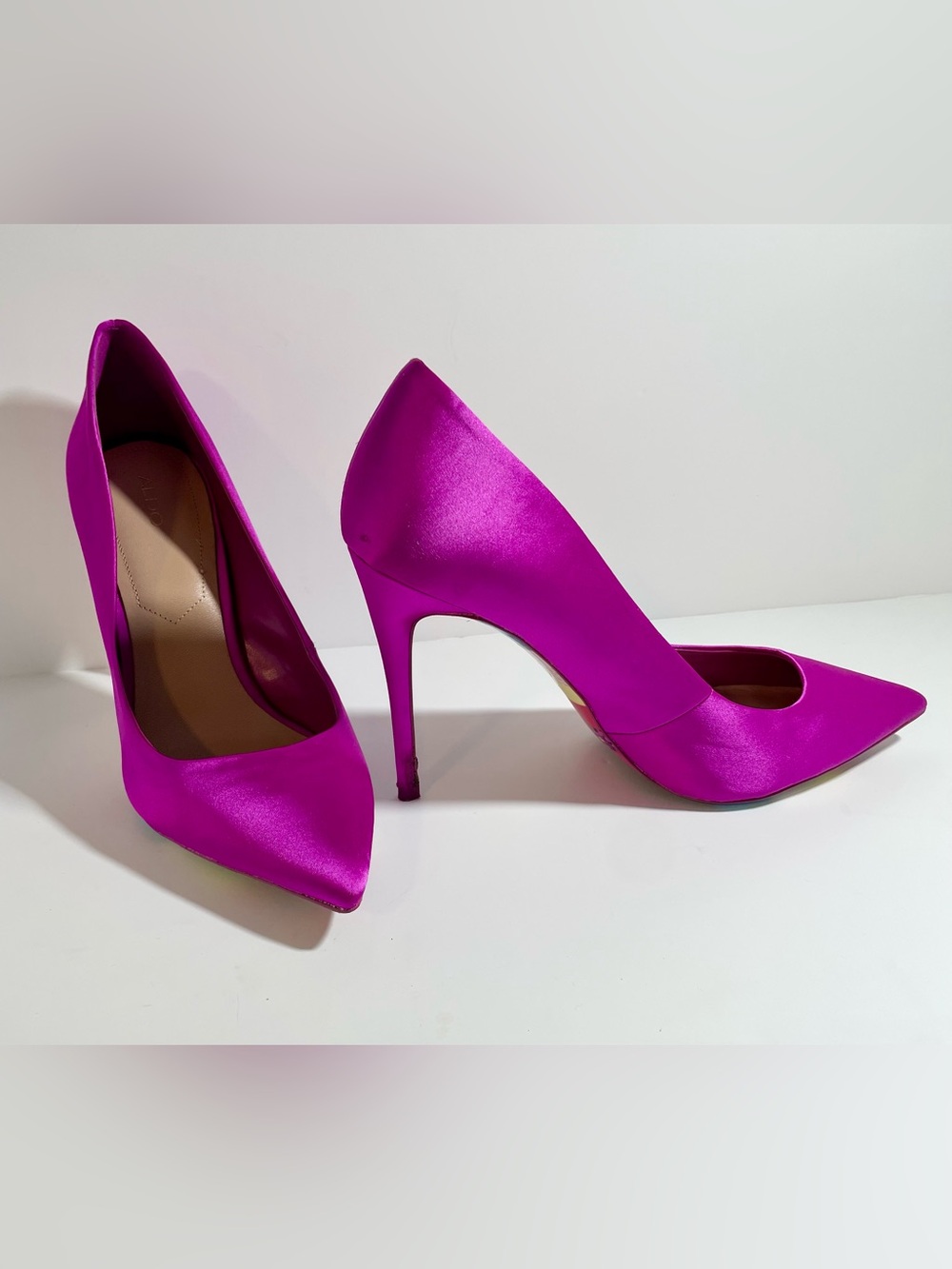 ALDO Fuchsia Satin High Heel Pump - Picture 4 of 13